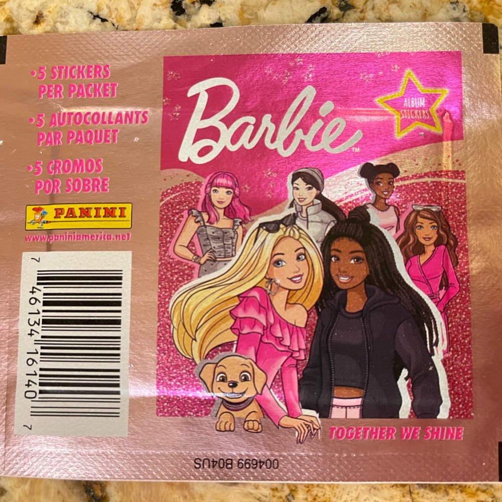 Barbie sticker packet five stickers per packet/together we shine collection 2023
